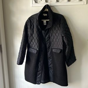 LOFT Shearling Mixed Media Coat